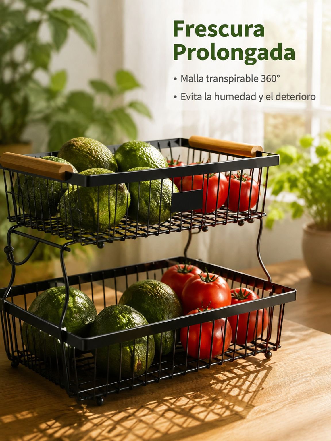 Estante portátil para frutas de cocina