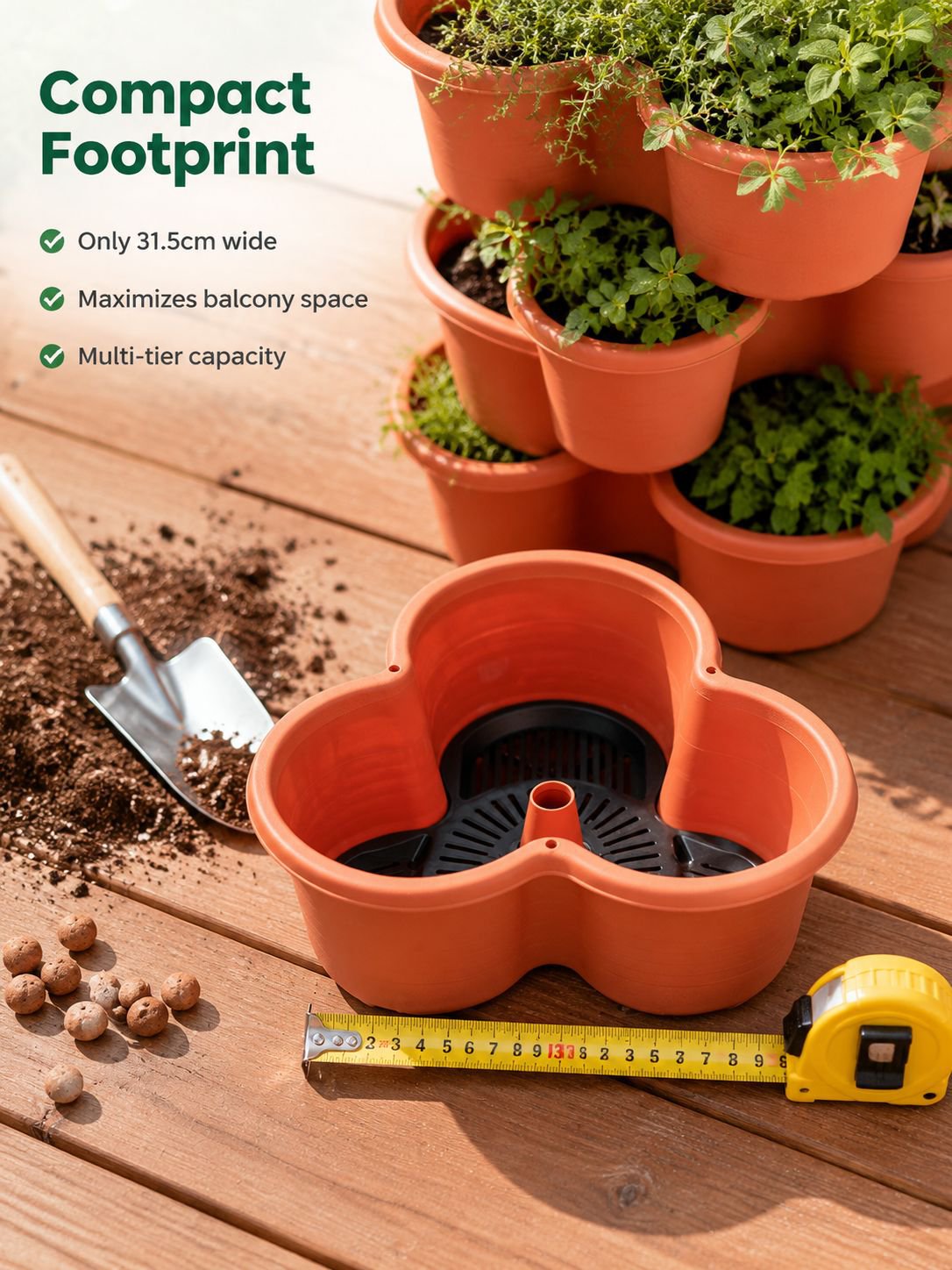 Multi-layer Stackable Plastic Flowerpot