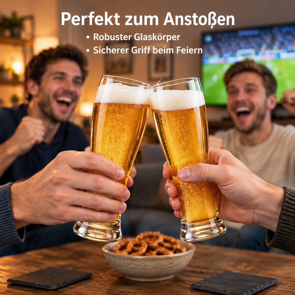 Dickwandiger Bierkrug aus Glas mit großem Fassungsvermögen