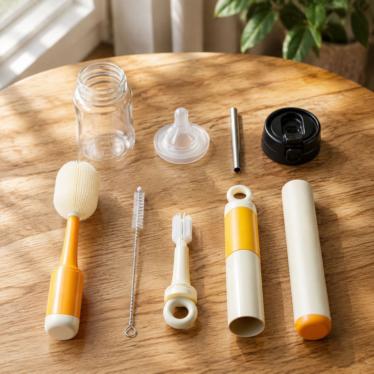 6-in-1 bottle and cup brush set for versatile cleaning