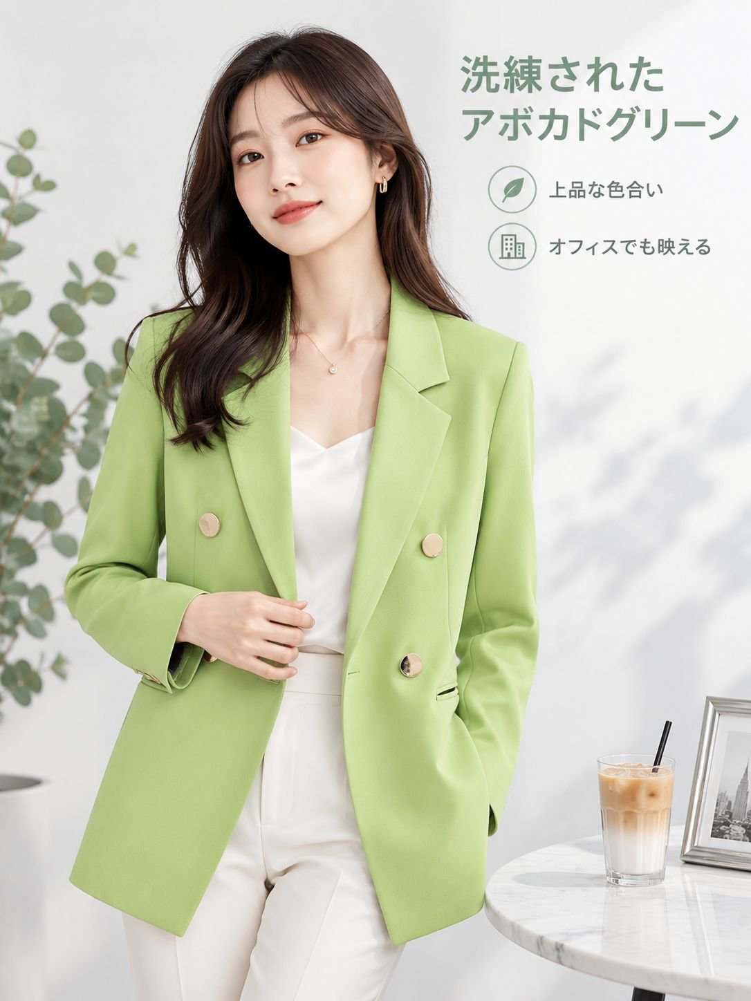 女性用長袖ブレザー 