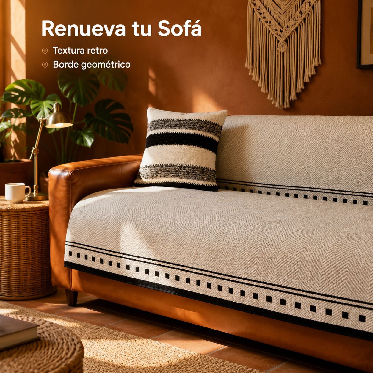 Cojín de sofá de chenilla retro