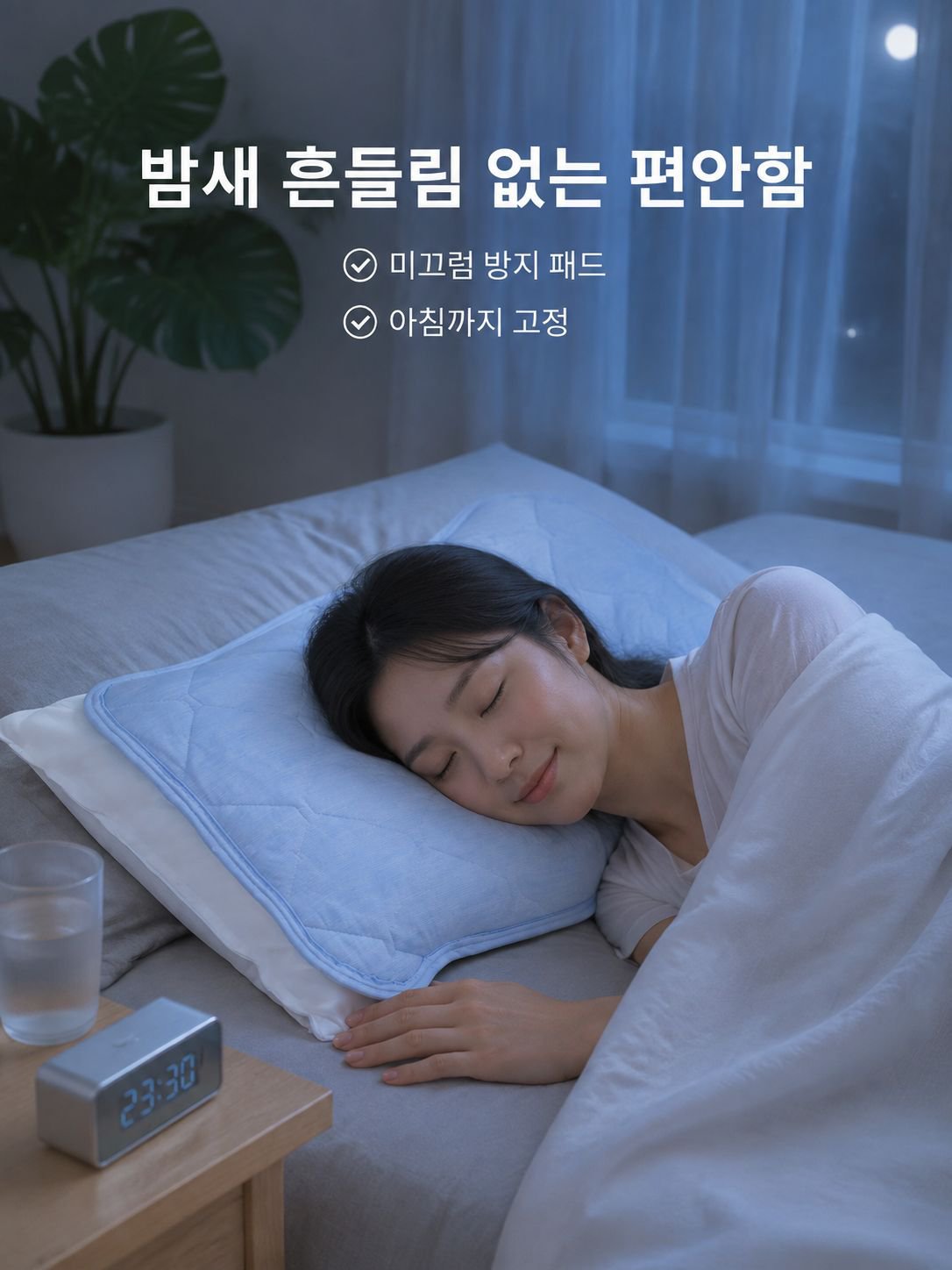 미끄럼 방지 쿨링 베개 커버 (홈)