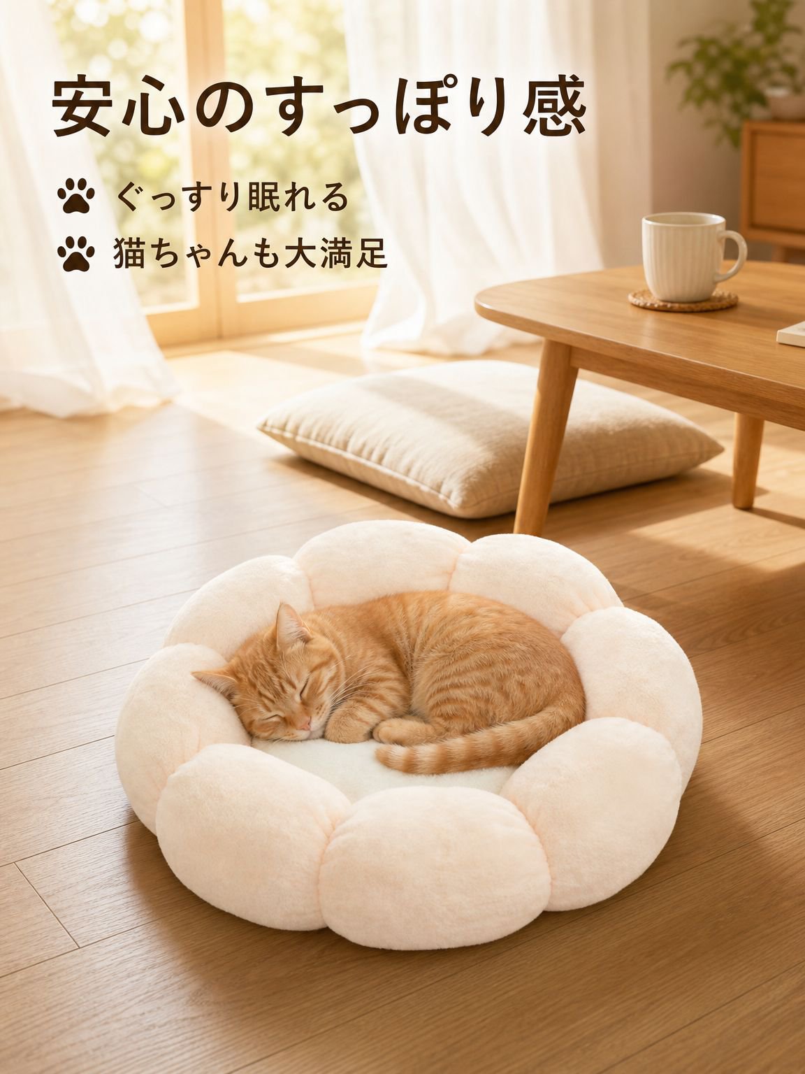 取り外し可能な花形のペット用ベッド