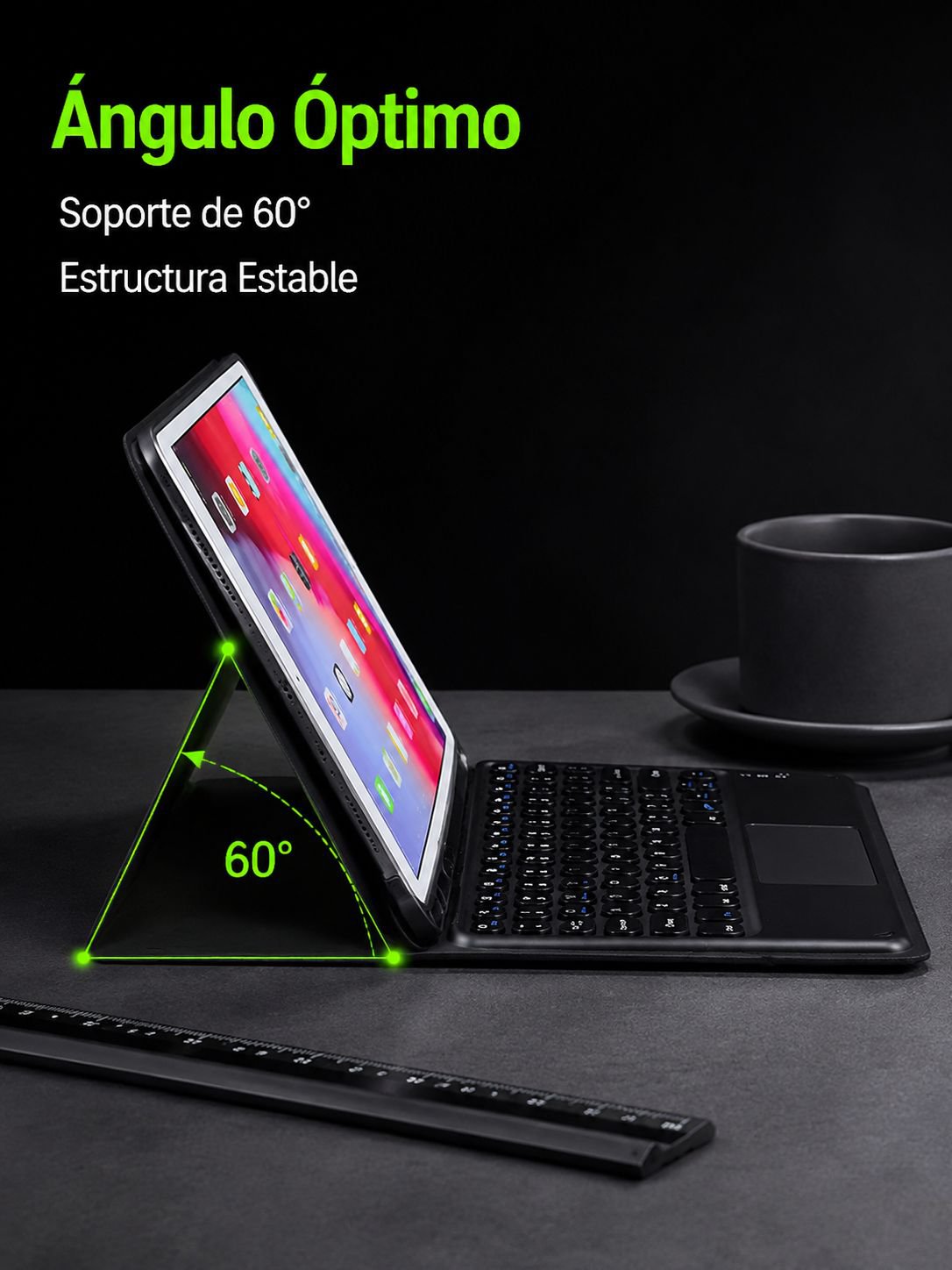 Funda para tablet con teclado táctil Bluetooth