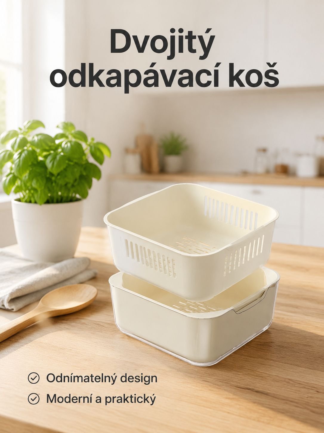 Velký multifunkční koš na mytí a cezení zeleniny