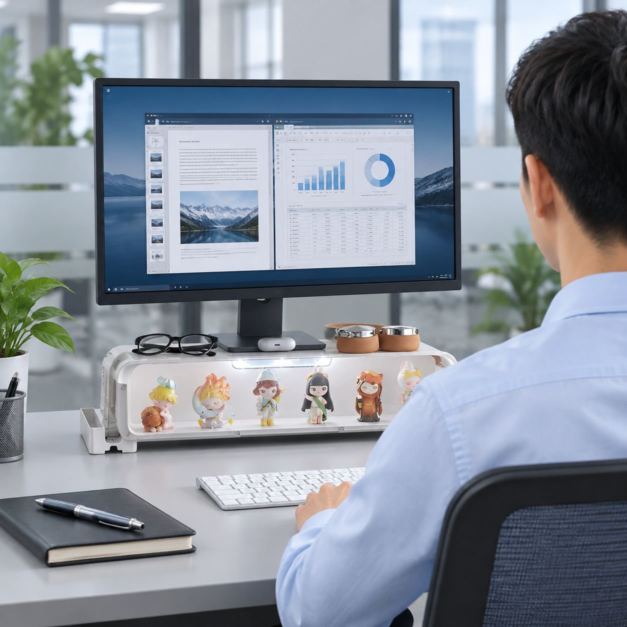 Computer-Monitor Erhöhung Rack Büro Desktop multifunktionale Lagerung Rack Blind Box Lagerung Box