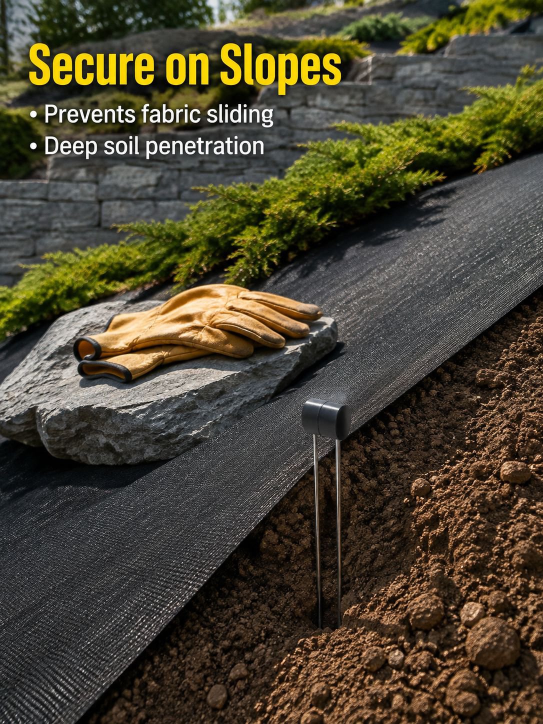 Ground pegs for securing garden nets and fabrics