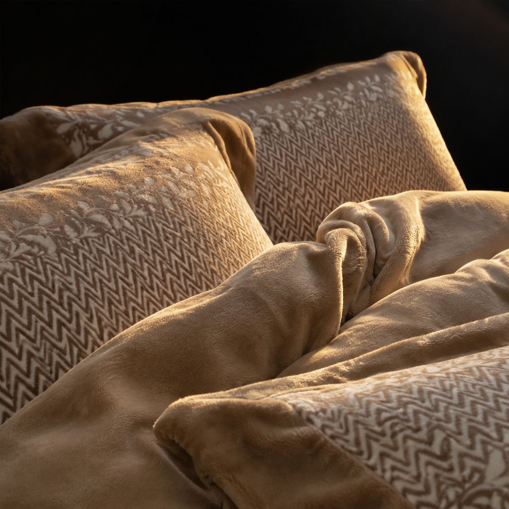 Juego de sábanas de terciopelo con estampado de cisne para cama doble