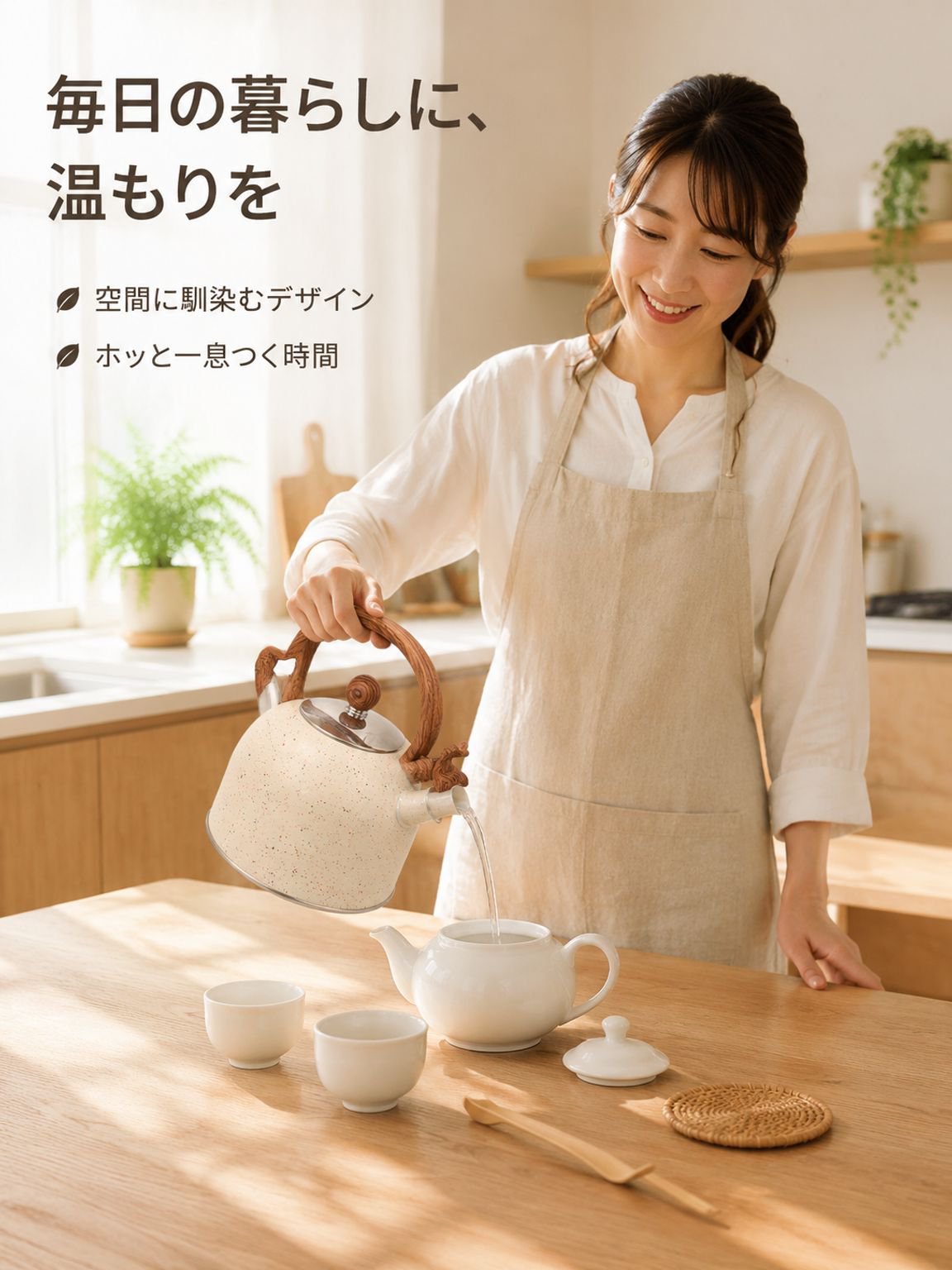 ステンレス製家庭用ケトル