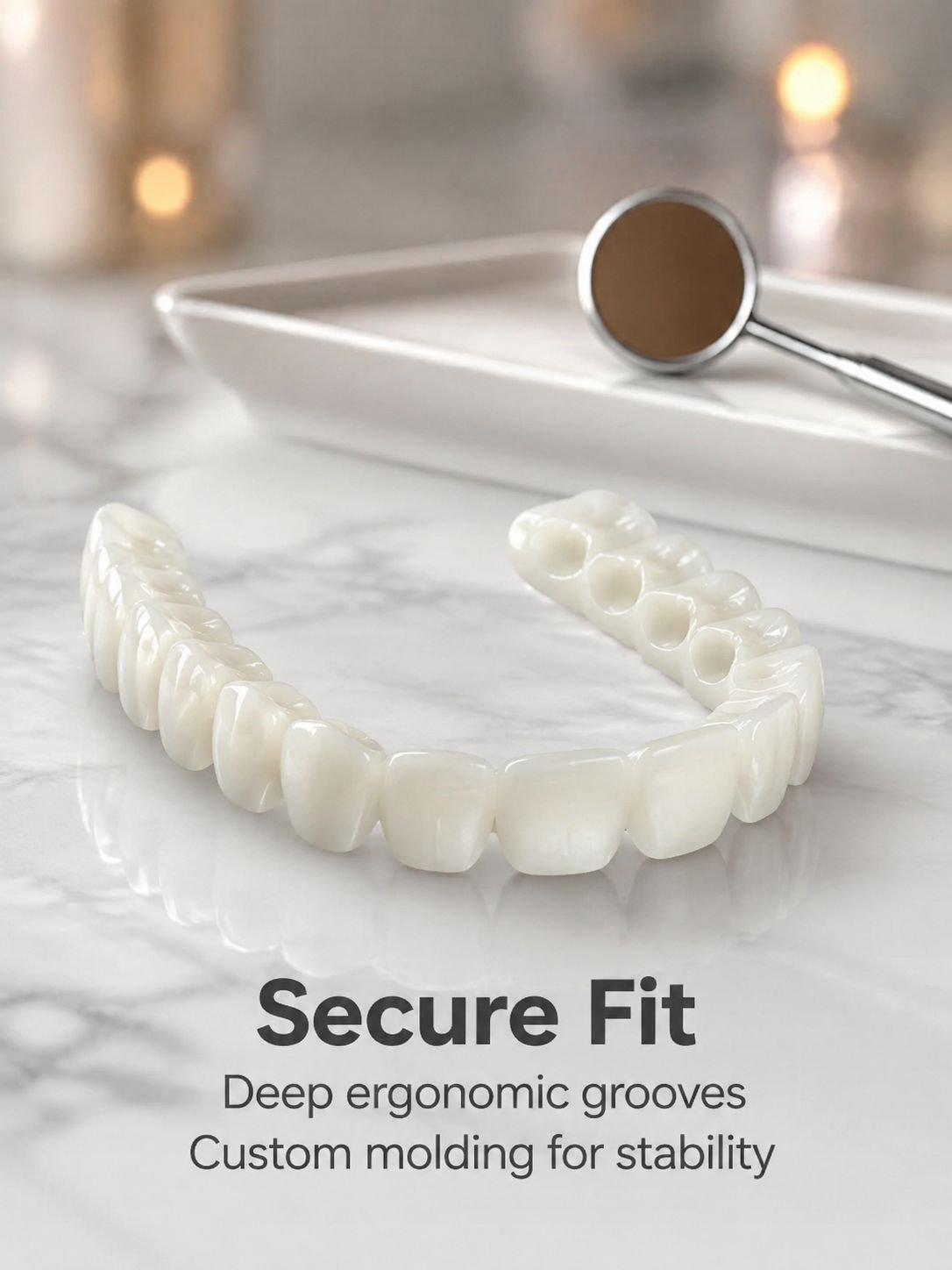 Simulated denture kit packaging and contents