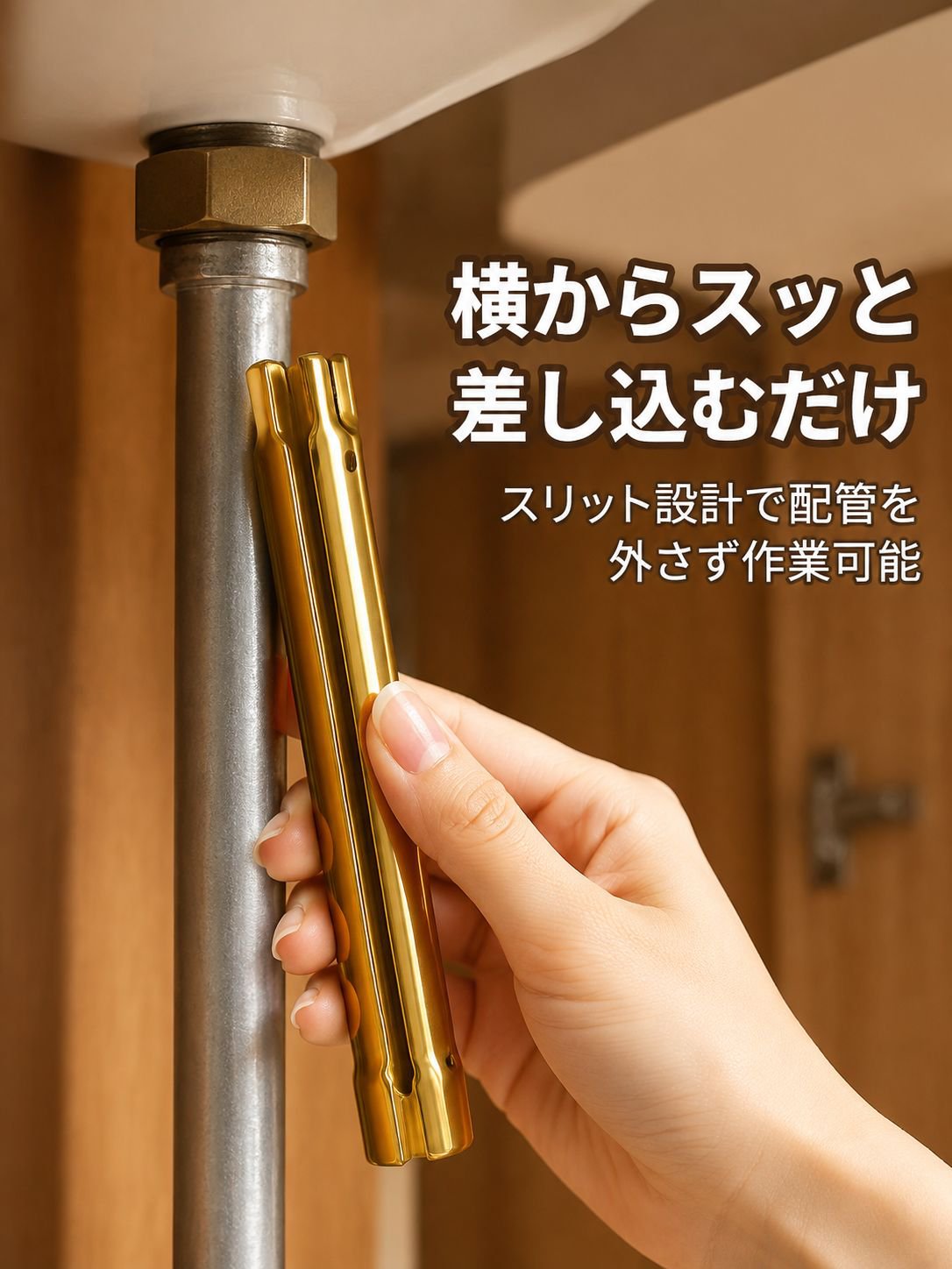 キッチンで使用中の多機能六角レンチ