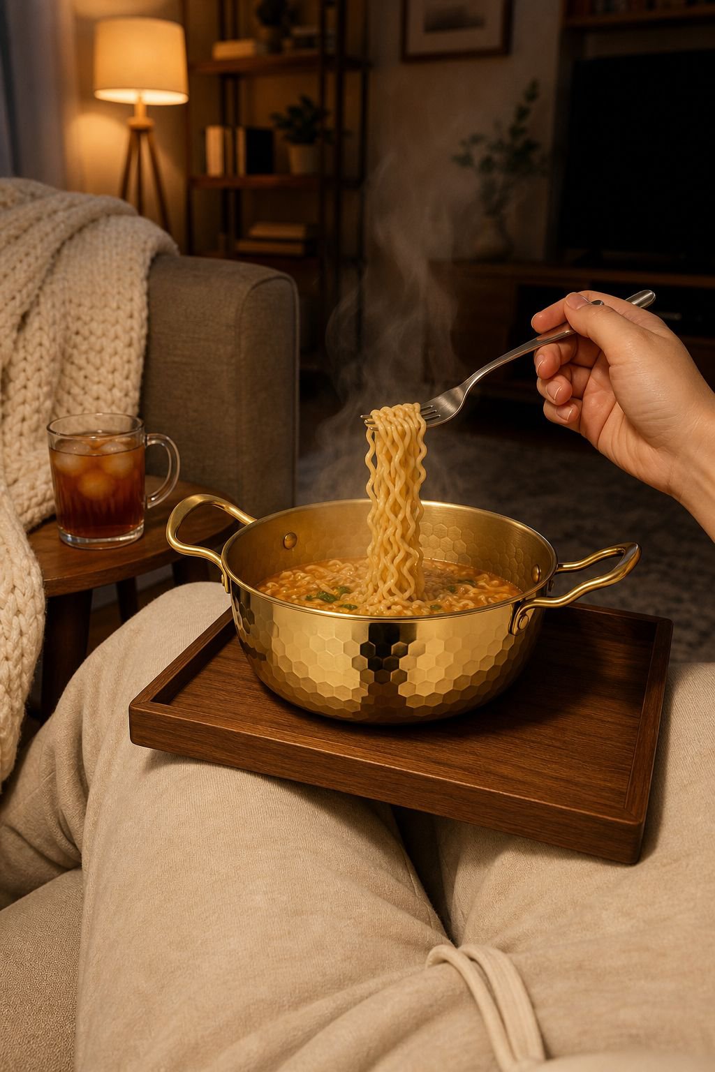 Stylish golden cookware set for home chefs
