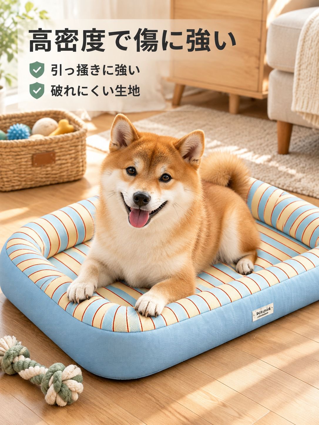 オールシーズン対応 防水・噛み破りに強い犬用ベッド