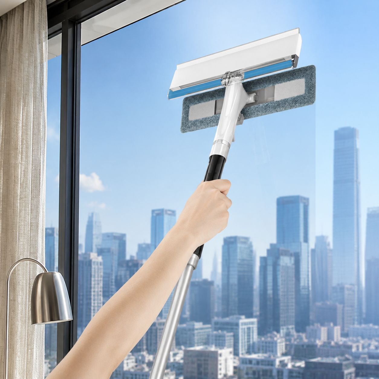 Highrise Window Glass Cleaning Scraper