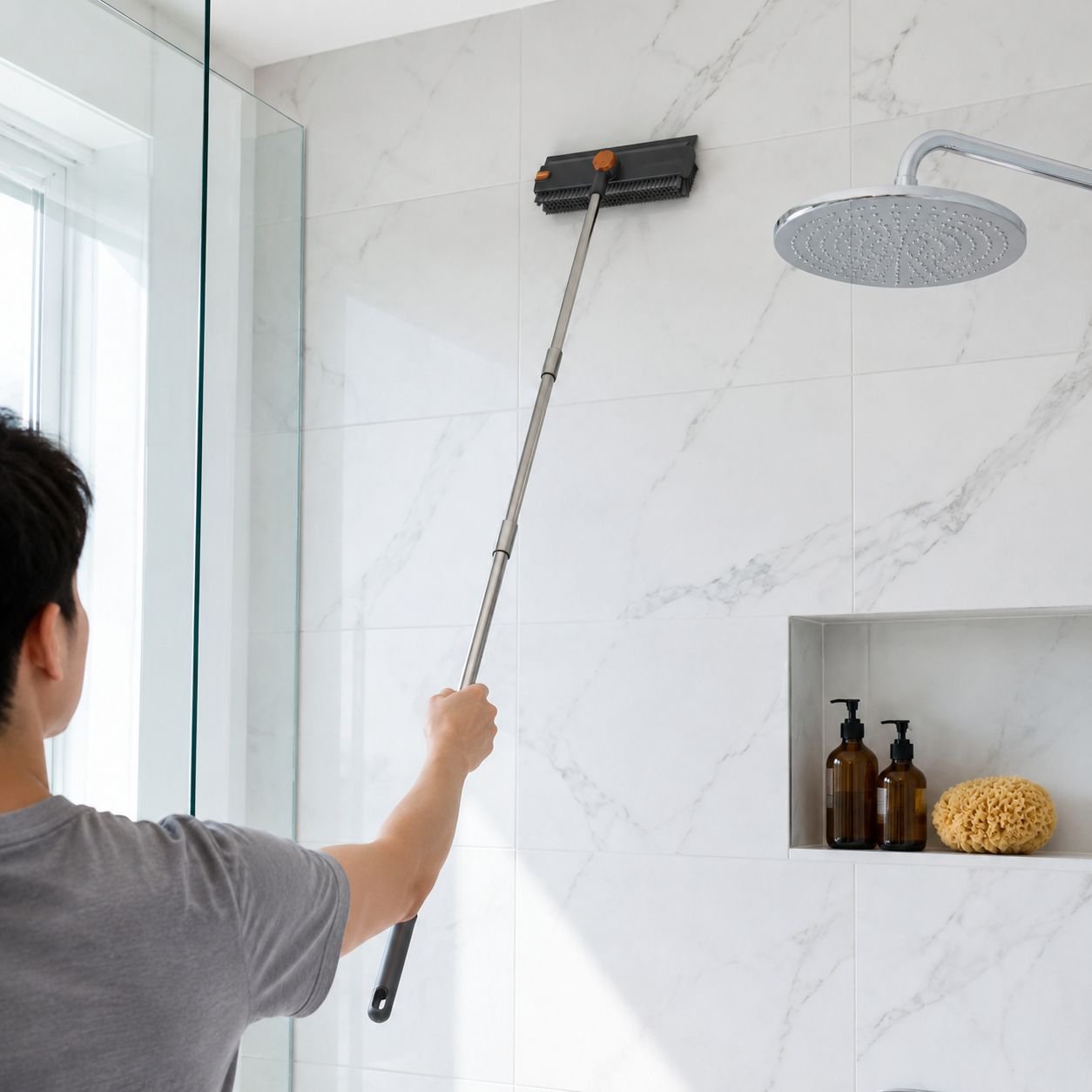 V-Shaped Rotating Floor Brush, Bathroom Tile Cleaning Brush, Stiff Bristle Gap Brush