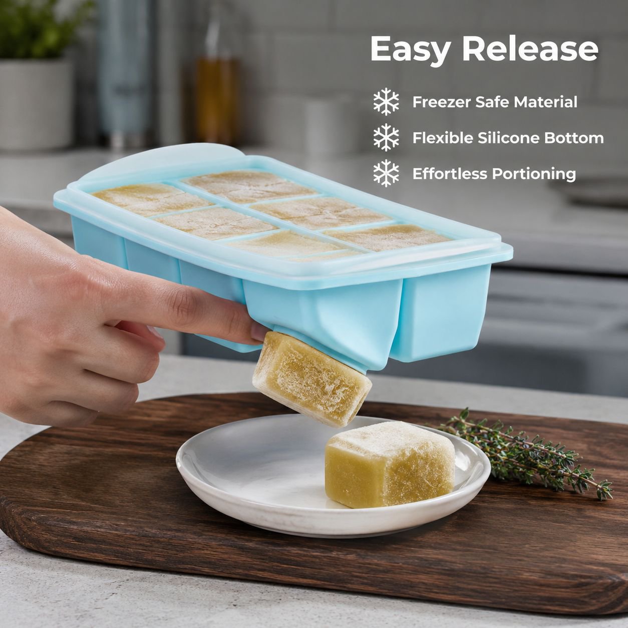 Silicone freezer food storage containers