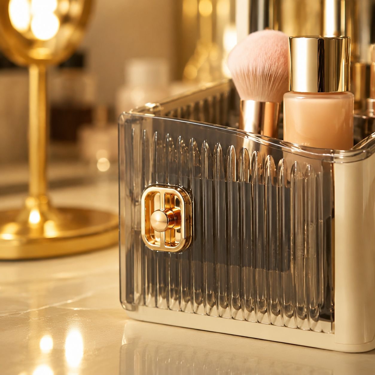 Spacious makeup storage organizer for skincare products