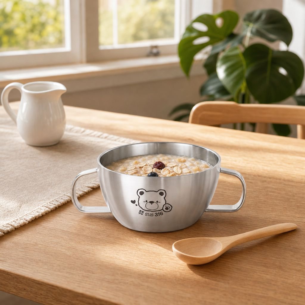 Cute Bowl with Lid 316 Stainless Steel Food Grade Household Bowl