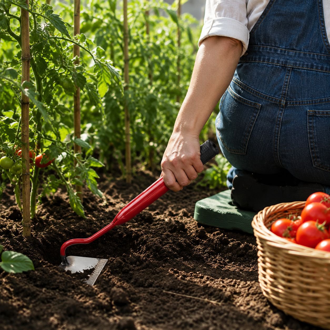 Efficient weeding tool for vegetable gardens