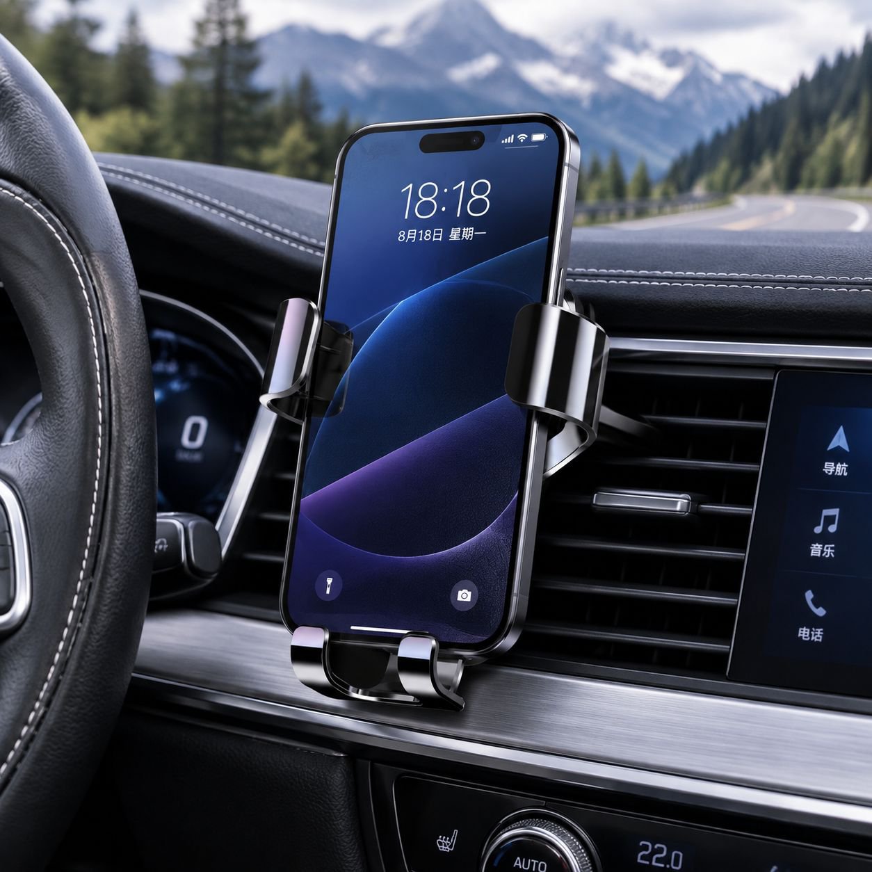 Creative car supplies air outlet car bracket gravity navigation bracket multi-function car mobile ph
