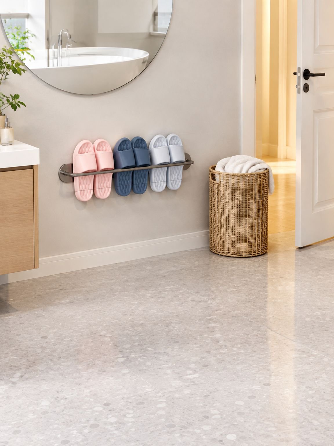 Organizador de zapatos doméstico con drenaje