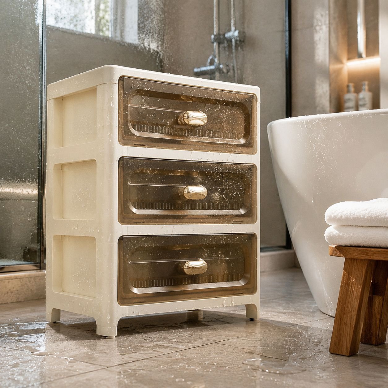Rolling storage cart with wide shelves for home use