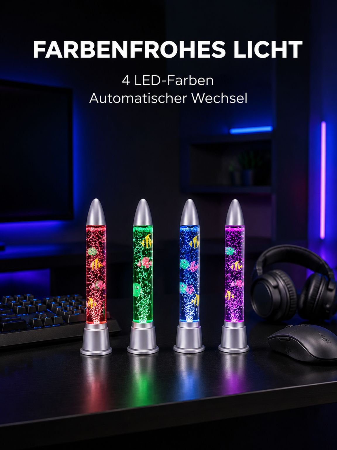 Farbige LED Aquarium Blasenlampe