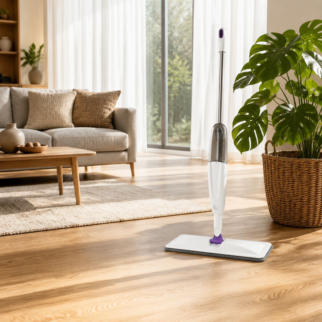 Lazy Spray Mop Hand-Press Flat Mop for Home Wet and Dry Use