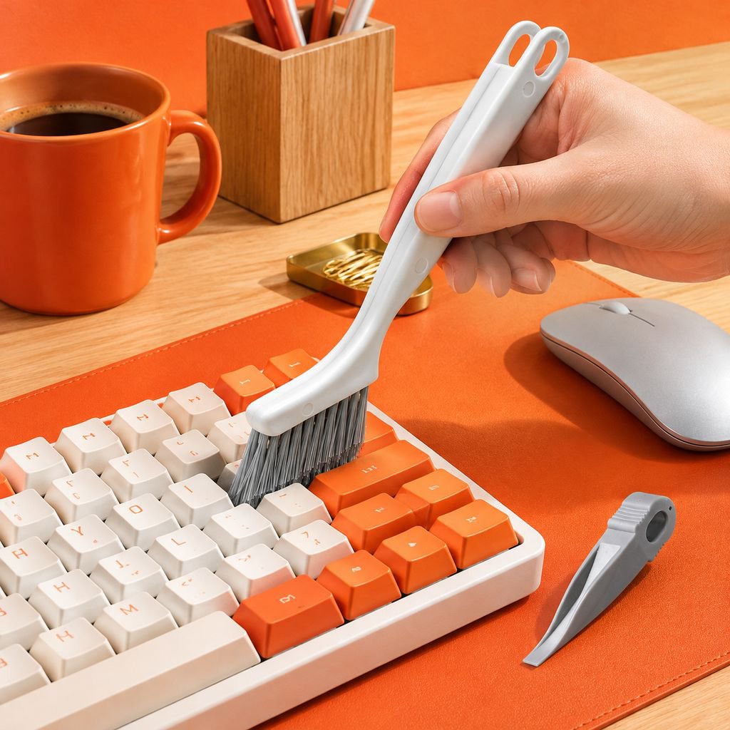 キッチンの細い溝を掃除する2in1ブラシ