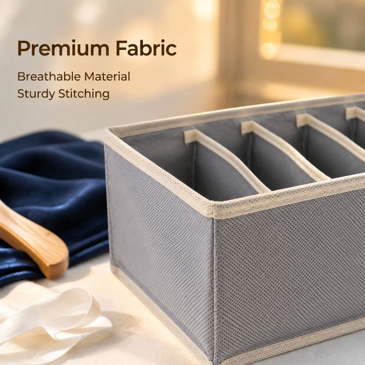 Fabric storage box for dividing underwear