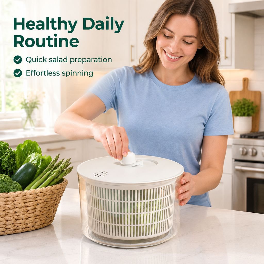 Manual Salad Spinner Vegetable Dryer Household Kitchen Fruit Washer Colander Basket