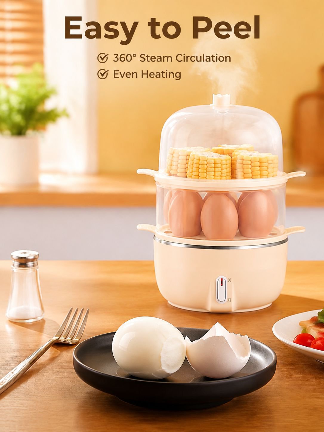 Multifunctional Double Layer Mini Egg Cooker