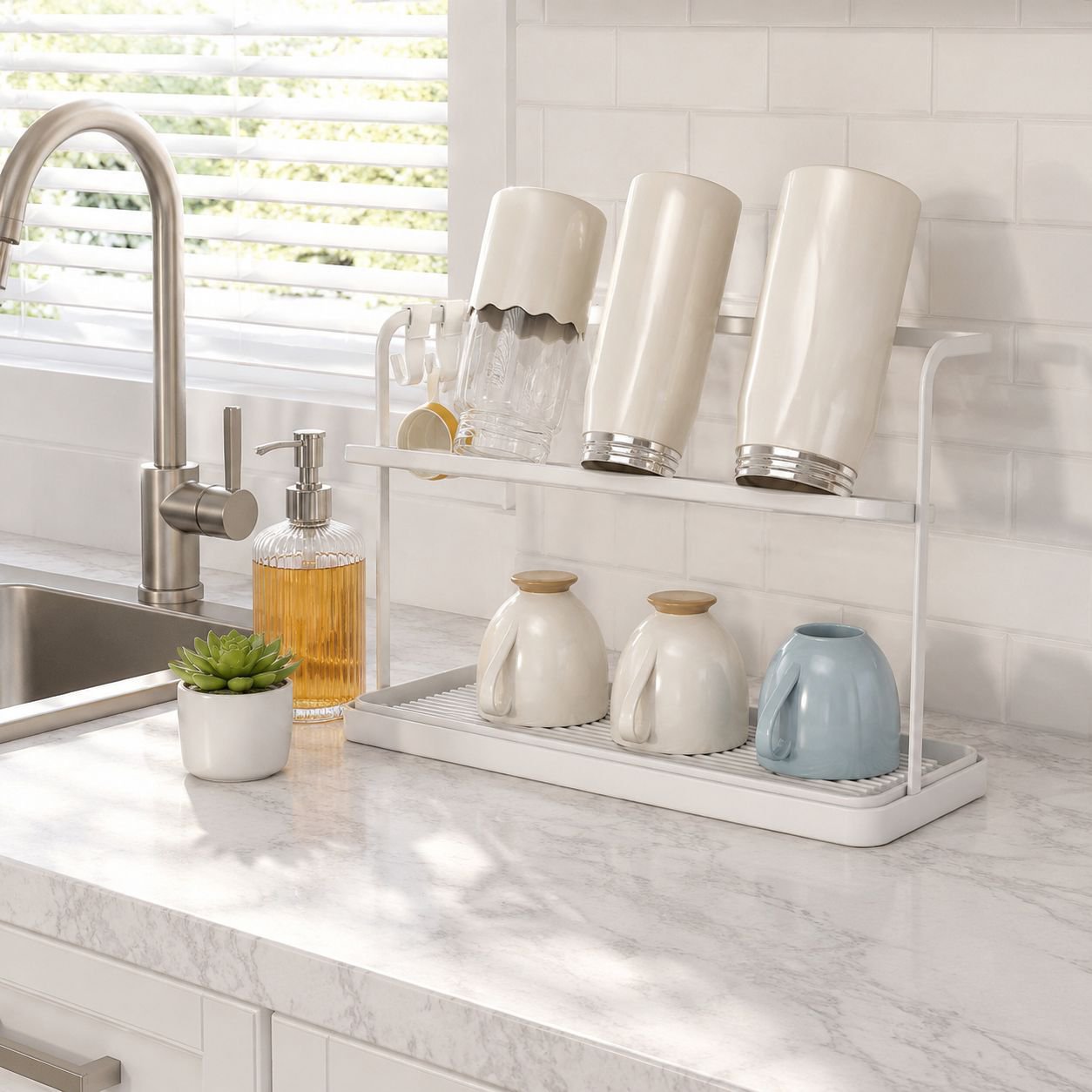 Double-layer water-cutting cup holder