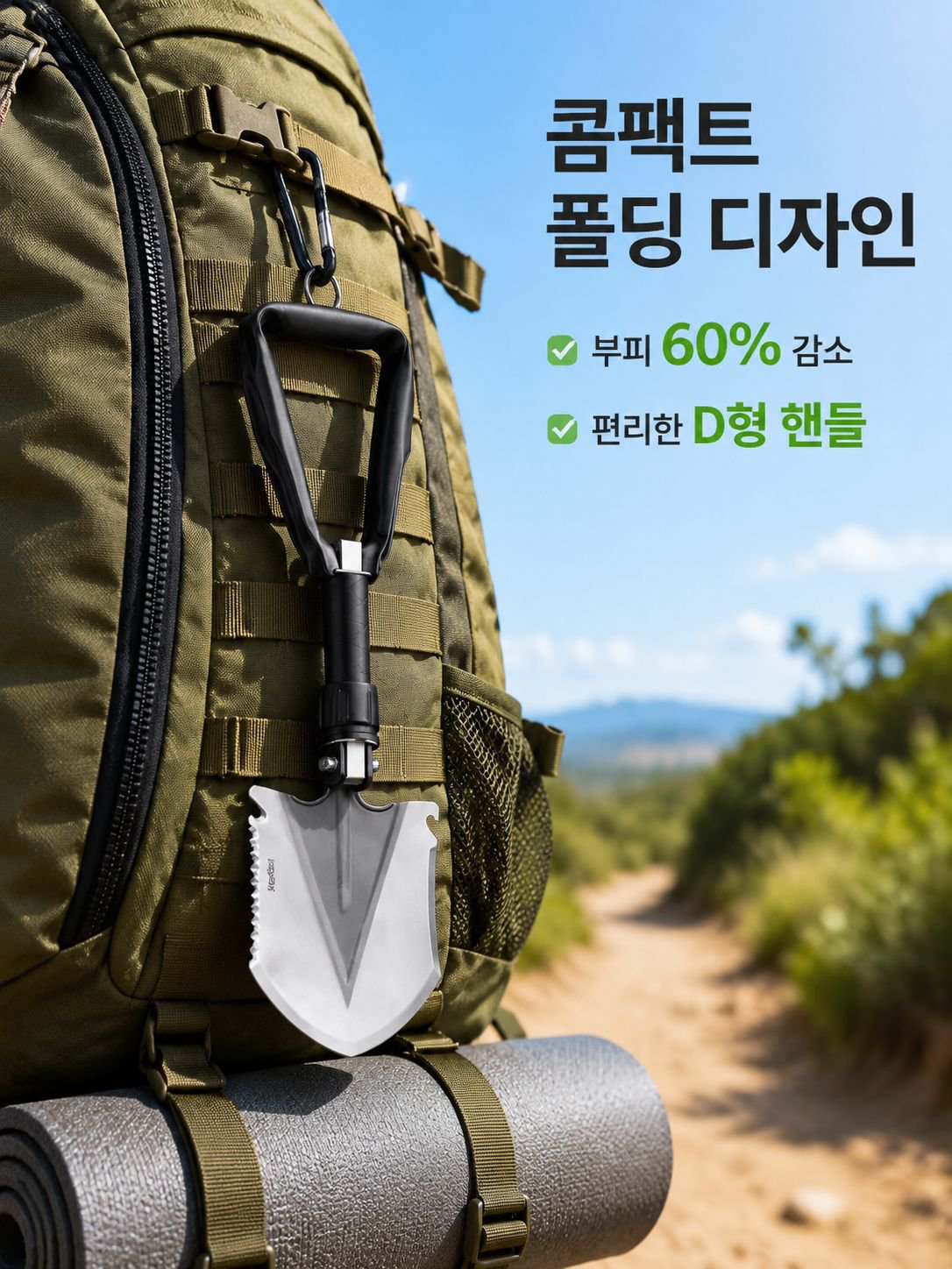 캠핑용 접이식 삽, 휴대용 괭이