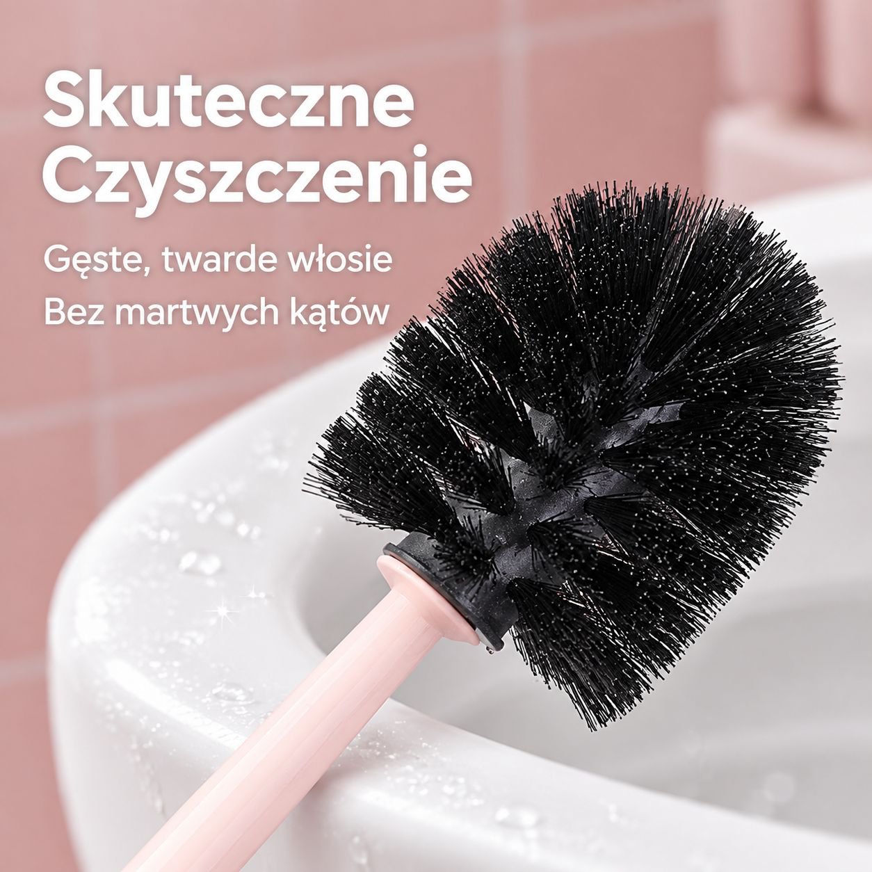 Zestaw szczotki toaletowej z pojemnikiem (montaż ścienny lub wersja stojąca, bez wiercenia)
