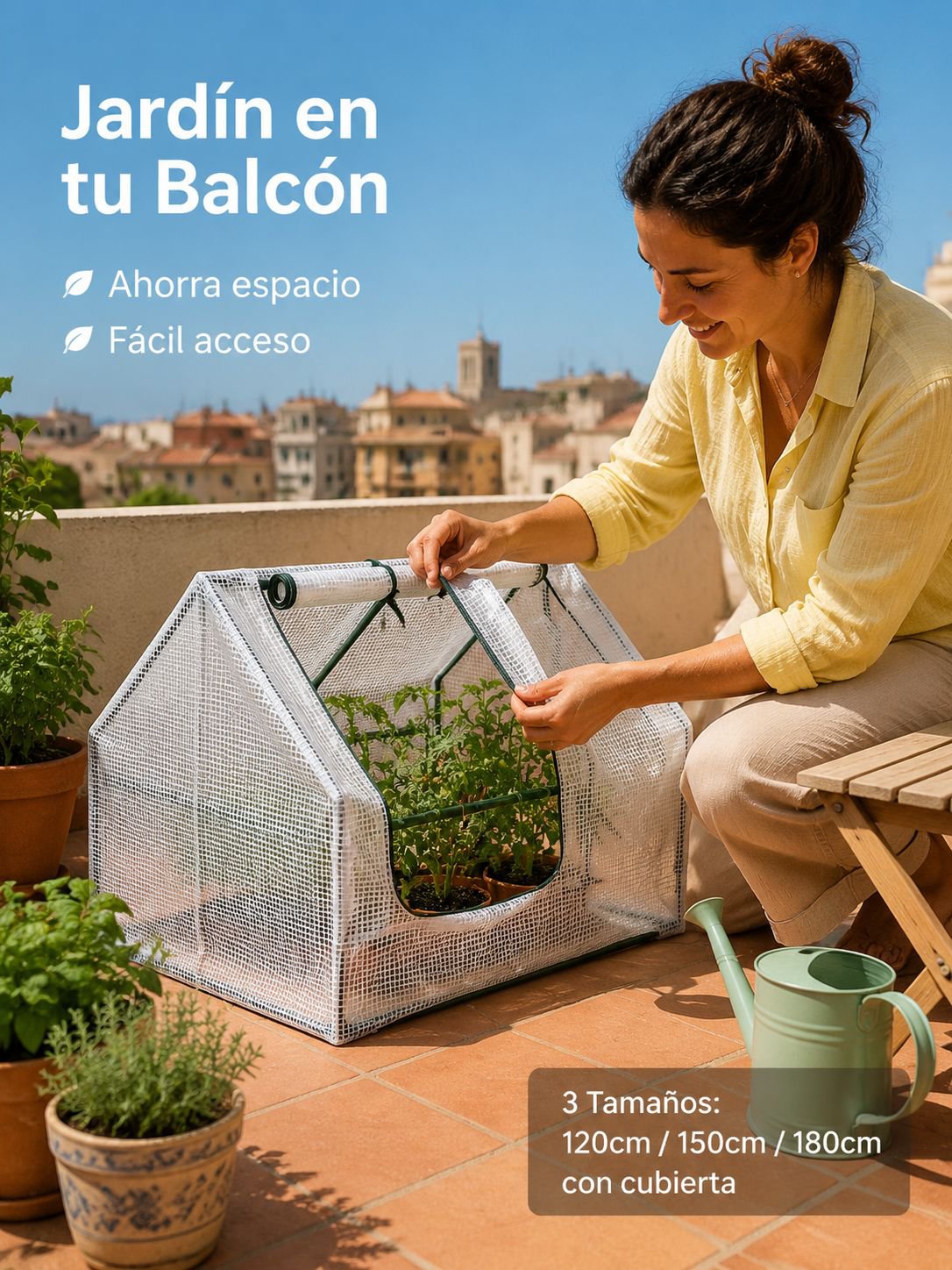 Invernadero doméstico antifrío para balcón, patio y jardín