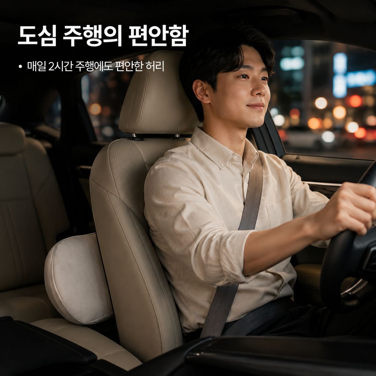 차량용 메모리폼 허리 지지대 및 등받이 쿠션
