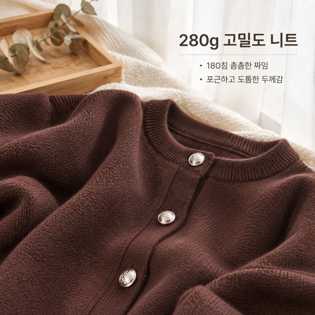 여성용 무지 루즈핏 니트 가디건