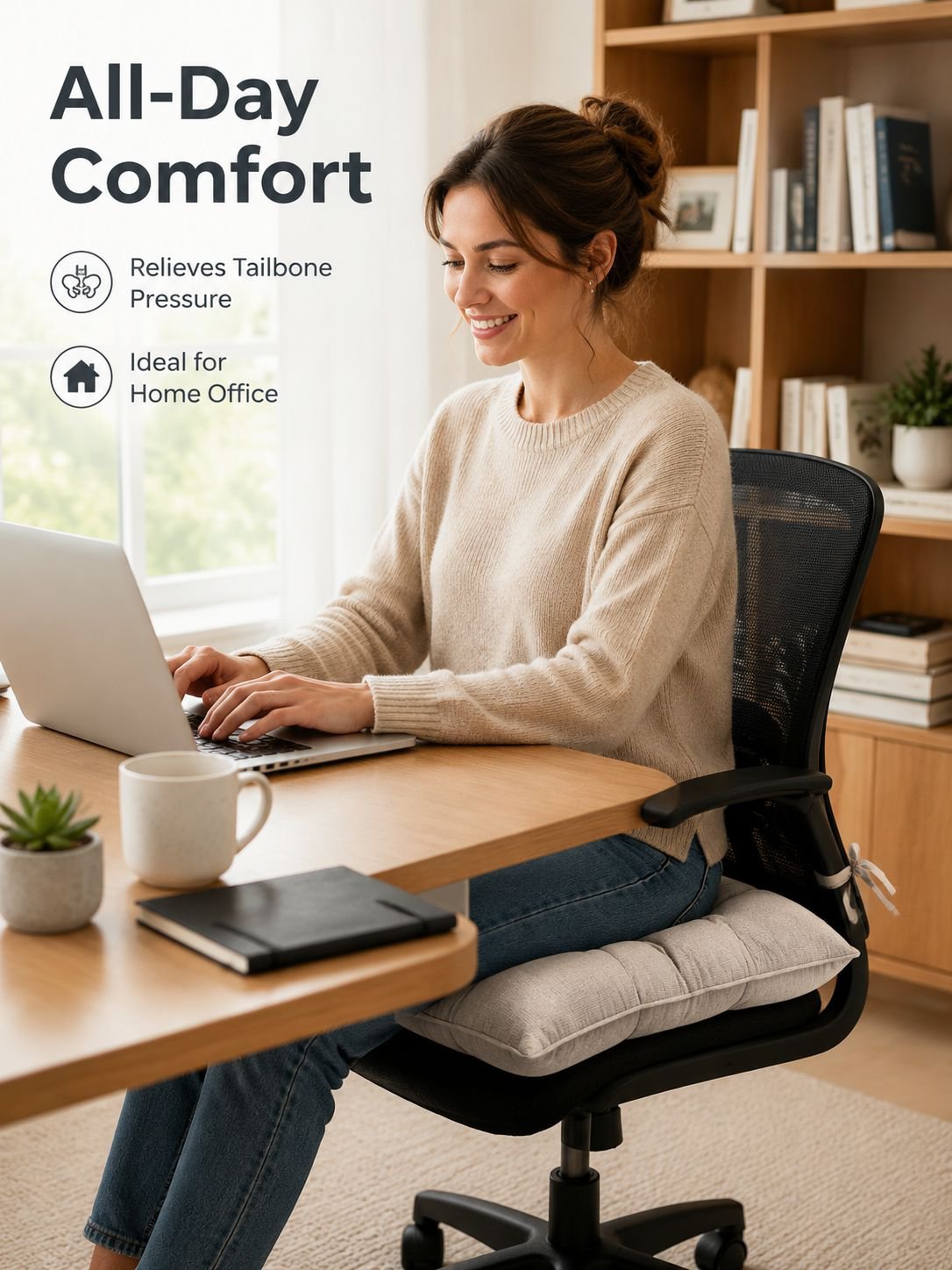 Cotton and linen thickened seat cushion