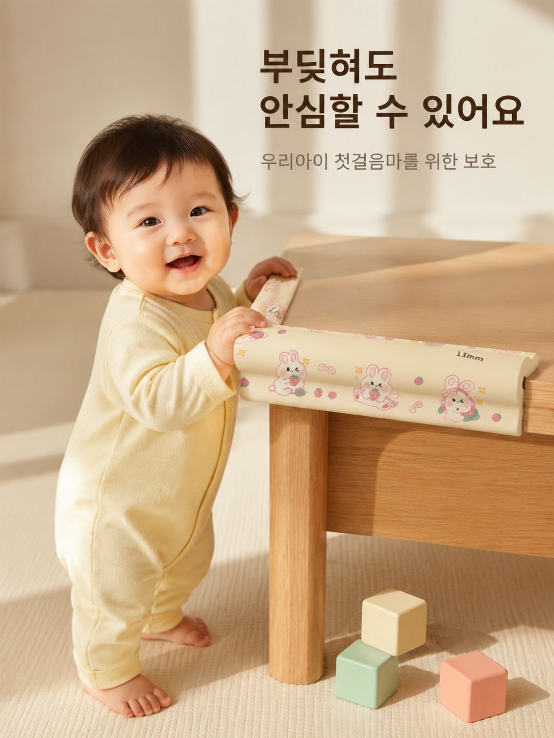 Close-up of thickened baby safety edge protector