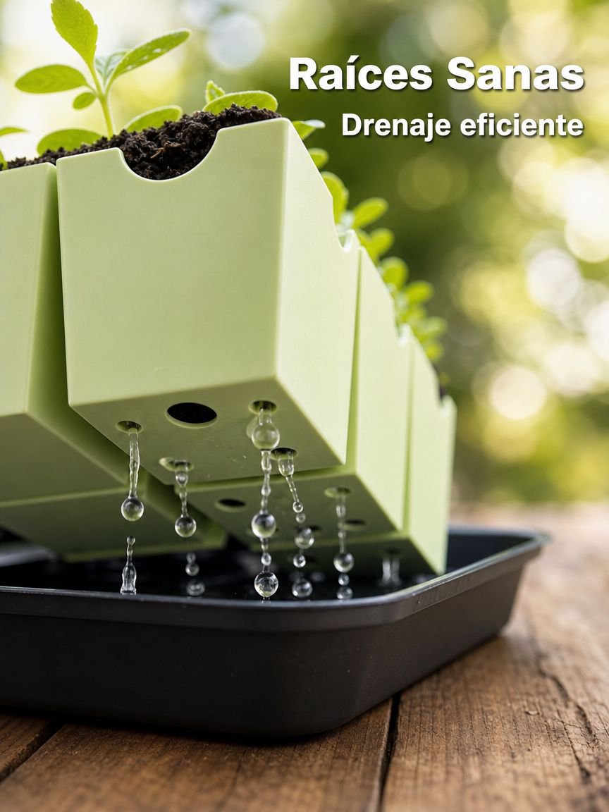 Bandeja de siembra de plástico reutilizable para jardinería