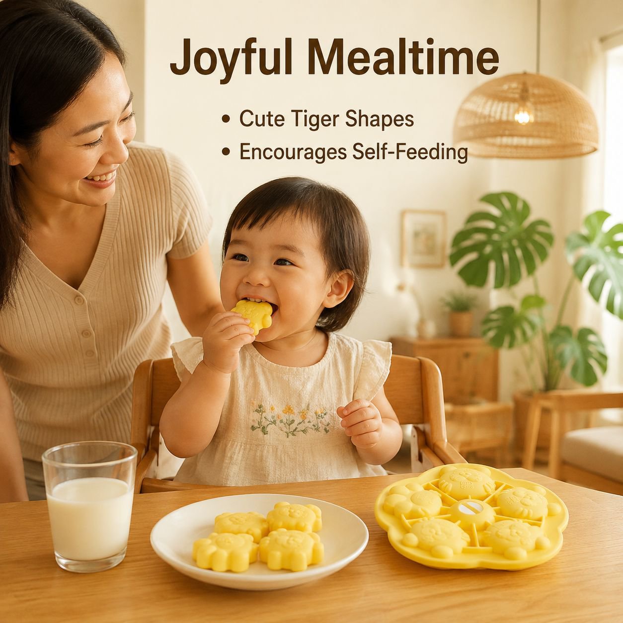 Baby Food Silicone Tiger Head Rice Cake Mold Popsicle Ice Tray Cake Mold