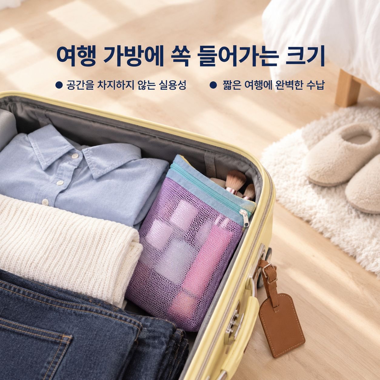 간편하고 휴대하기 좋은 여행용 세면도구 보관 가방