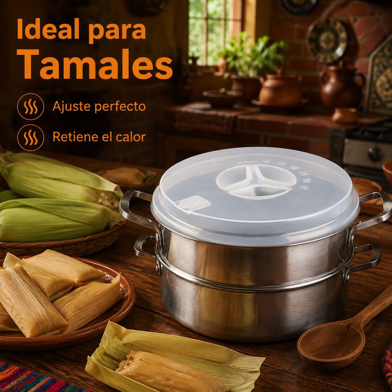 Tapa plegable para bandeja de vapor, apta para vaporeras y ollas de vapor