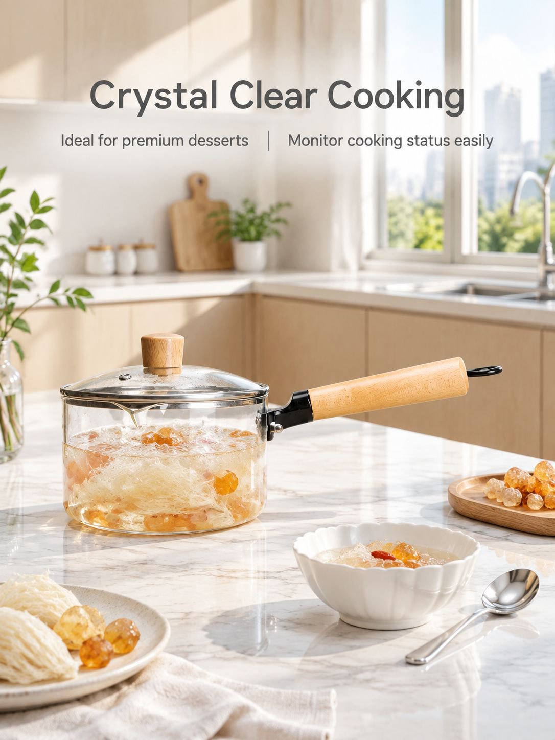 High borosilicate transparent Japanese snow pan