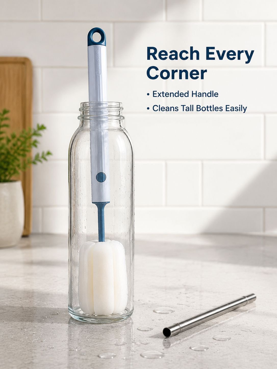 New style cup brush with long handle, a must-have for home use, a sponge brush with a replacement he