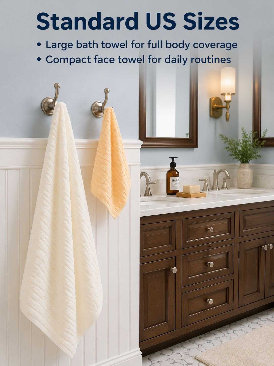 Thick coral fleece towel in spa environment