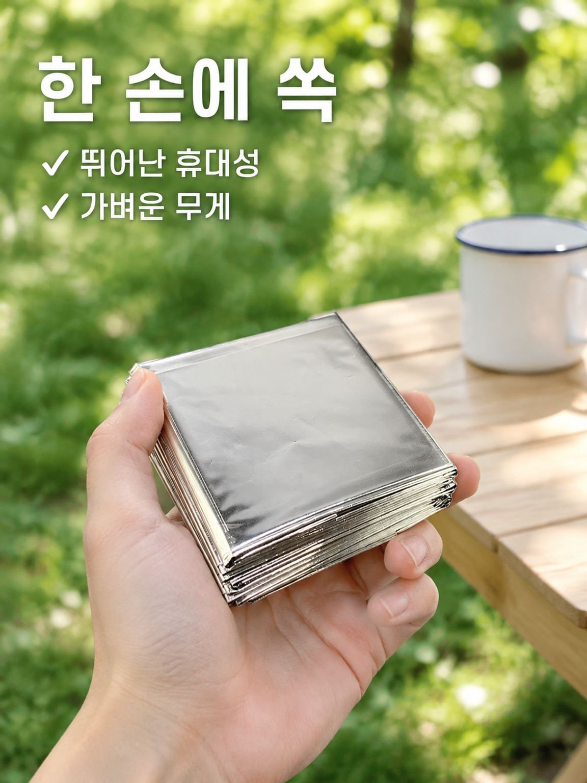 호일 휴대용 캠핑 두꺼운 방한 응급 담요