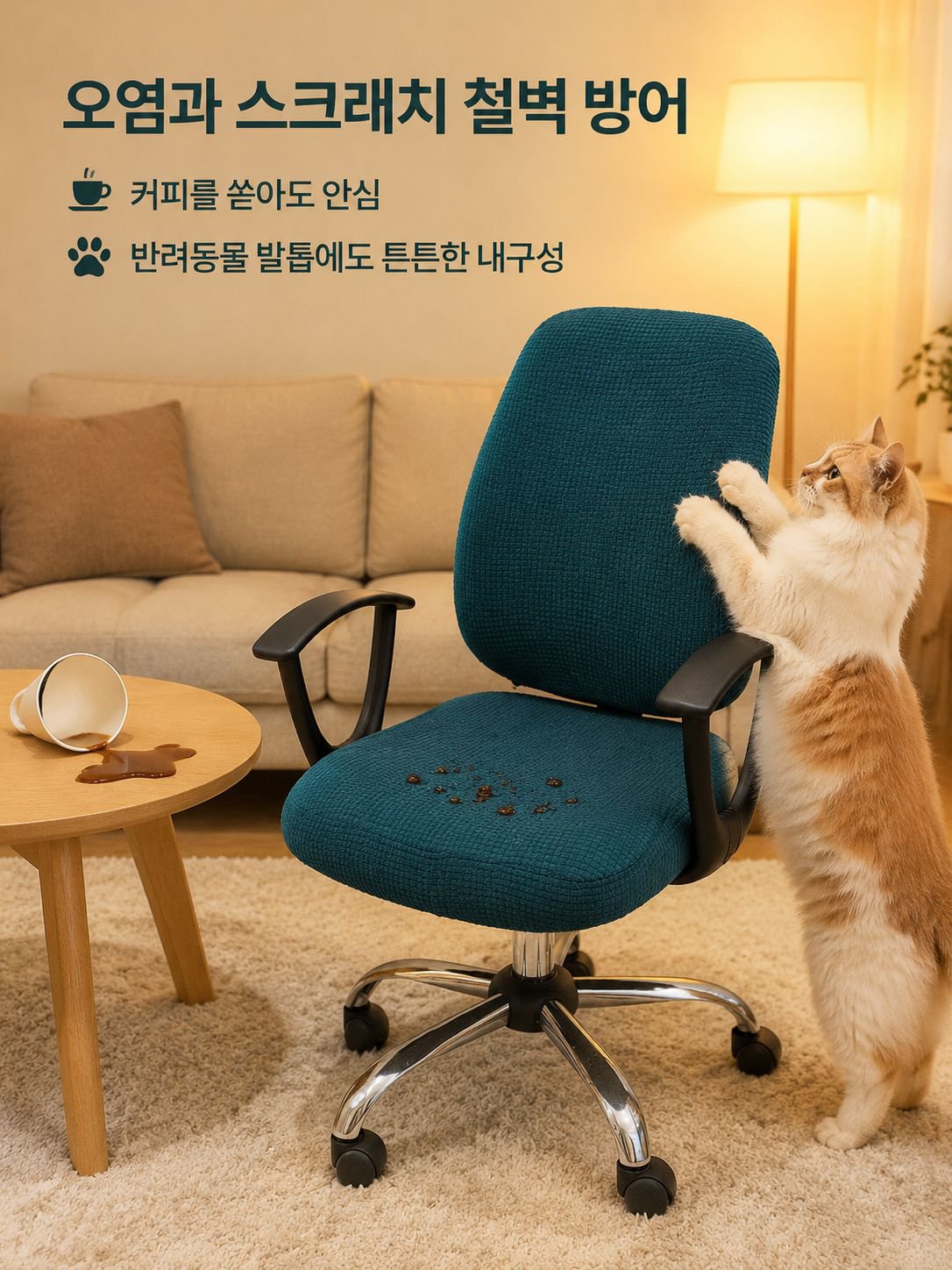신축성 있는 의자 쿠션 및 등받이 커버